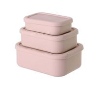 DONGKER Silicone Food Storage Containers,3 PCS Silicone Bento Box with Sealing Slot Design Lid for Soups Sauces Stews Travel Office