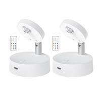 DONGKER Wireless LED Spot Light,1/2pcs Rechargeable Up Lights with Timer＆Dimmable &Remote Control Battery Operated for Artwor, Plant Picture