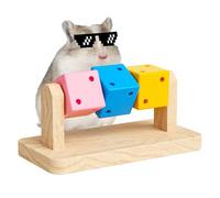 DONGKER Wooden Hamster Toys,Wood Guinea Pig Platform Chew Toy for Chinchillas Hamsters Small Animals,Gerbils, Rats Playing Teeth Grinding