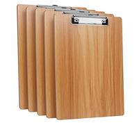 DONGLI 5 Pack A4 Clipboard,Wooden Clipboards,Clip Board for Office