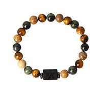 DONGLING Chakra Bracelet,Natural Gemstone Tiger Eye Crystal Bracelet，Fashion 12 Zodiac Reiki Yoga Bracelets ，Lucky Charm Stretch Bracelet for Women Men Aquarius