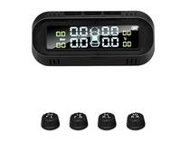 DONGLING Tpms Solar Power Car Tire Pressure Alarm Monitor Auto Security System Digital Display Tyre 4 Sensors Wireless(K04-External Sensor)