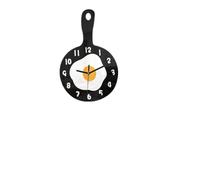 DONGLING Wall Clock Cartoon Iron Pot Fried Egg Hanging Clock Kitchen Breakfast Decoration Suitable For Living Room
