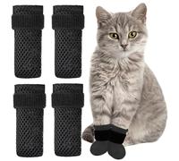 Dongnesi 4 PCS Anti Scratch Socks For Cats,Black Socks For Cats Paws,Breathable Mesh Cat Paw Socks,Anti Scratch Cat Mittens for Pet Bathing, Cutting Nails, Checking（4cm Wide）