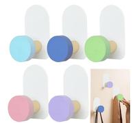 Dongnesi 5 PCS Kids Coat Hooks Self Adhesive,Self Adhesive Hooks Kids,Colorful Stick On Coat Hook,Hat Hook for Wall for Towel, Clothes,Backpacks and Hats