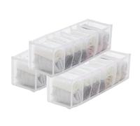 Dongnesi Underwear Drawer Organiser, Socks Organiser, 3PCS Foldable Drawer Organisers for Panties, Sock Storage, Clothes Wardrobe Storage Organisers, Closet Dividers for Neck Ties and Handkerchiefs
