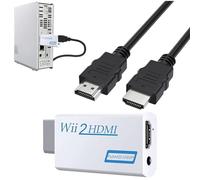 Dongnesi Wii to HDMI Adapter with 1m Cable, Wii Cable for Smart TV, Wii-to-HDMI Converter for 1080P/720P HD Video Audio Output with 3.5mm Audio Jack, Compatible with All-wii Display Modes
