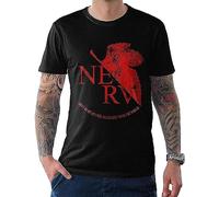 DONGNODQ Nerv Neon Genesis Evangelion Tshirt Teemen'S All Black(X-Large)