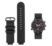 dongrif Canvas Convex watch Strap For TIMEX Tide Compass T2N721 T2N720 TW2T76500 TW2T76300 Nylon Wristband Bracelet(Black-black)