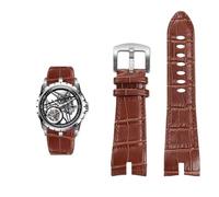 dongrif Genuine Leather Watch Strap For Roger Dubuis King EXCALIBUR Wristband Accessory(Brown silver)