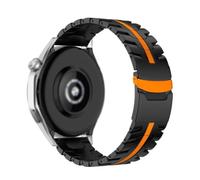 dongriuk 22mm Metal Band For Xiaomi Watch S4 S3 S2 S1 Active 2 Pro Luxury Stainless Steel Strap(Black Orange,Watch 2 Pro)