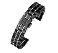 dongriuk Ceramic Watch Strap For Omega Steel Watch Band Men Women bracelet For Daniel Wellington(Blacks3,21mm)