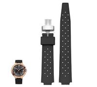 dongriuk Convex-Notch Rubber Watch Strap For Cartier Ballon Bleu Black Knight Black Warrior(Blacks2,20-12mm)