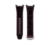 dongriuk Fluoro Rubber Cowhide Leather Watch Strap For Omega Constellation 131.23.41 Manhattan Observatory 24MM Watchband(Browns)