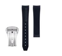 dongriuk Fluororubber Watch Strap For Omega Seamaster 600 Dark Side Of The Moon Speedmaster 57 Aqua Terra 150 Moonwatch Racing Chronograph Watchband(Blacks2,21-18mm)