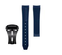 dongriuk Fluororubber Watch Strap For Omega Seamaster 600 Dark Side Of The Moon Speedmaster 57 Aqua Terra 150 Moonwatch Racing Chronograph Watchband(Blueb2,19-18mm)