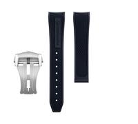 dongriuk Fluororubber Watch Strap For Omega Seamaster 600 Dark Side Of The Moon Speedmaster 57 Aqua Terra 150 Moonwatch Racing Chronograph Watchband(Blacks1,20-18mm)