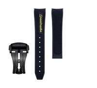 dongriuk Fluororubber Watch Strap For Omega Seamaster 600 Dark Side Of The Moon Speedmaster 57 Aqua Terra 150 Moonwatch Racing Chronograph Watchband(Yellowb2,19-18mm)