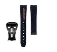 dongriuk Fluororubber Watch Strap For Omega Seamaster 600 Dark Side Of The Moon Speedmaster 57 Aqua Terra 150 Moonwatch Racing Chronograph Watchband(Orangeb2,21-18mm)
