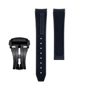 dongriuk Fluororubber Watch Strap For Omega Seamaster 600 Dark Side Of The Moon Speedmaster 57 Aqua Terra 150 Moonwatch Racing Chronograph Watchband(Blackb2,19-18mm)