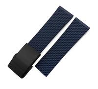 dongriuk For Breitling Avenger Superocean Heritage Watch Strap Braceles 22mm 24mm Braided Silicone Rubber Watchband Replacement(Blue 1 black,22mm)
