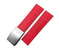 dongriuk For Breitling Avenger Superocean Heritage Watch Strap Braceles 22mm 24mm Braided Silicone Rubber Watchband Replacement(Red 2 silver,24mm)