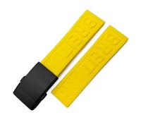 dongriuk For Breitling Avenger Superocean Heritage Watch Strap Braceles 22mm 24mm Braided Silicone Rubber Watchband Replacement(Yellow 2 black,24mm)