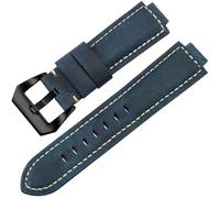 dongriuk Frosted Leather Watch Strap For TIMEX Tidal T2N720/T2N72 Convex Interface Cowhide Watchband(Blue black clasp,14mm)