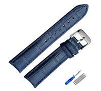 dongriuk Genuine Leather Watchband For Tissot Mens Watch Strap(Blue-silver,19mm)