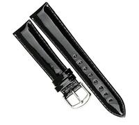 dongriuk Leather watchband Bracelet Black Patent Watch Accessories Strap(Black,18mm)