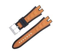 dongriuk Matte Suede Leather Watch Strap For Roger Dubuis EXCALIBUR King watchband with Soft Rubber Base(Oranges a)
