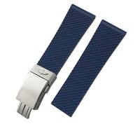 dongriuk Silicone Braided Watch Strap For Breitling Navitimer Avenger Superocean Blackbird Reconnaissance(Blue silver2,24mm)