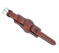 dongriuk Vintage Handmade Watch Strap For Fossil Cuff Leather Watchbands With Mat Watch Band Replacement(Red,22mm)