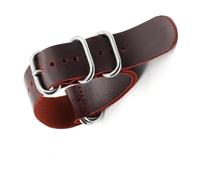 dongriuk Vintage Leather Watch Strap For men Handmade Replacement watchband Accessories(Red,24mm)