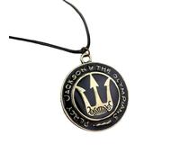 dongsheng Fashion Movie Jewelry Percy Jackson and the Olympians Trident Pendant Necklace Leather Rope Chain Round Necklace