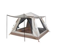 DONGSHUAI Automatic Camping Tent, 3-8 Person Rainproof UV Resistant Pop Up Instant Tent with Ground Spikes, Windproof Dome Tent for Outdoor Picnic, BBQ,Beige,2.15M