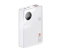 DONGSHUAI Large Capacity Power Bank Portable Charger External Battery 22.5W Two Way Fast Charge LCD Display Battery Backup with 3 Output 3 Input,White,10000mAh