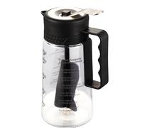 DONGSWARE 450ml Salad Dressing Shaker Jar with Measurement - Glass Vinaigrette Mixer Bottle with Recipes, Leak-Proof, Easy Press Lid for One-Handed Operation