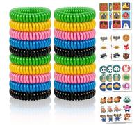 DONGTATA Mosquito Repellent Bracelet Set 20 Pack with 60 Mosquito Plasters Deet-Free Mosquito Bands Insect Repellent Bracelets for Camping Travel Outdoor Suitable for Kids and Adults