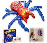 DONGTATA Remote Control Wall Climbing Spider Toy Rechargeable RC Spider with LED Eyes 360° Rotation Ceiling Wall Floor Crawling Robot Toy USB Charging Gift for Boys Girls Teens Adult