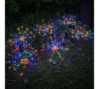 DONGULI Outdoor Solar Garden Lights, 120 LEDs 8 Lighting Modes 6 Packs Waterproof Solar Fireworks Light Sparklers for Patio Walkway Yard Courtyards Pathway Christmas Party Decorations