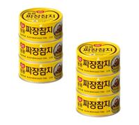 Dongwon Black Bean Sauce Tuna 90g, Korean Style Jjajang Canned Tuna, Ready to Eat Tinned Tuna for Rice, Noodles & Quick Meals, Pack of 6