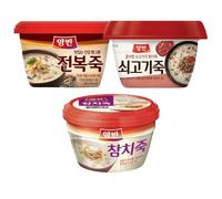 Dongwon Korean Yangban Instant Rice Porridge Assorted Flavours 285g | Vegetable, Red Bean, Tuna, Pine Nut & More | Convenient Meal | Ready-to-Eat Korean Porridge (Pack of 3)