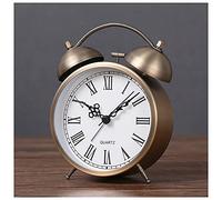 DONGYUCHUN Loud Alarm for Deep Sleepers 4'' Retro Twin Bell Alarm Clock with Backlight for Bedroom And Home Decoration(Retro Copper),D