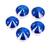 DONGZHOU Flatback Sew On Rhinestones，12mm Round Shape Sewing Stone with Holes Crystal Clothing Accessories for Clothes,Shoes,Garments,DIY Crafts,Capri Blue