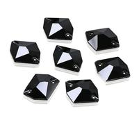 DONGZHOU Flatback Sew On Rhinestones，17 * 13mm Cosmic Shape Sewing Stone with Holes Crystal Clothing Accessories for Clothes,Shoes,Garments,DIY Crafts,Jet