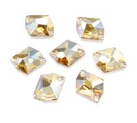 DONGZHOU Flatback Sew On Rhinestones，17 * 13mm Cosmic Shape Sewing Stone with Holes Crystal Clothing Accessories for Clothes,Shoes,Garments,DIY Crafts,Crystal Golden Shadow