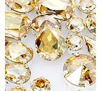 DONGZHOU Sew On Rhinestones, Sewing Rhinestone with Claw Setting K9 Crystal Gems Flatback Fancy Stone for Jewelry Making DIY Crafts Clothes Wedding Decoration Shoes Mixed Shapes 82pcs -140