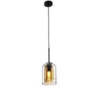 DONHEK Kitchen Pendant Light Fixture Ceiling Hanging Lamps with Double Glass Modern Pendant Lighting, E27 Suspended Lamps Island Lights for Bedroom Bedside Dining Room Restaurant Star of Light