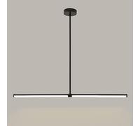 DONHEK LED Black Chandeliers Dining Pendant Lights Linear Hanging Lamp Kitchen Island Chandelier Ceiling Light, 100cm 28W Suspension Lamps for Dining Table Office Lamp Bar Star of Light